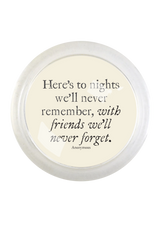 Here's To Nights 4" Round Glass Coaster