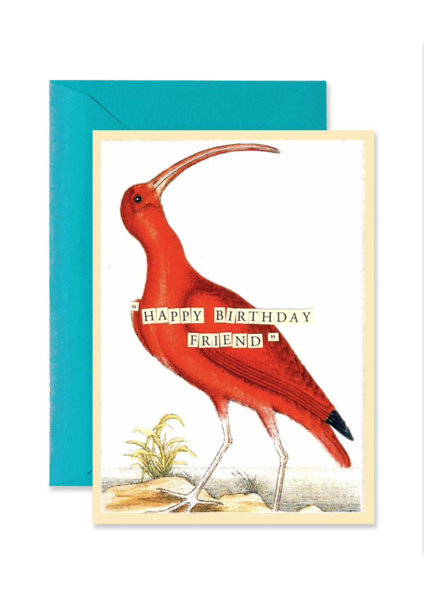 Min. Case 6 // Happy Birthday Curlew Blank A7 Greeting Card