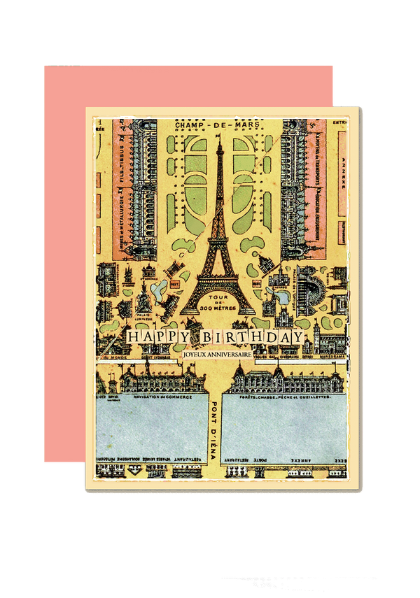 Min. Case Pack of 6 // Happy Anniversary Eiffel Tower Folded Greeting Card