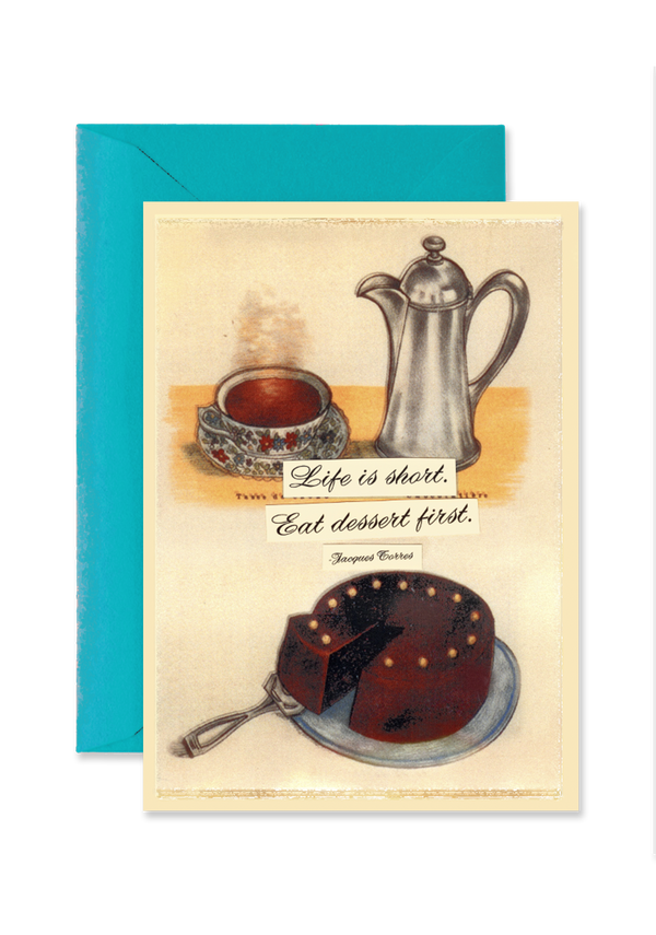 Eat Dessert First Blank A7 Greeting Card