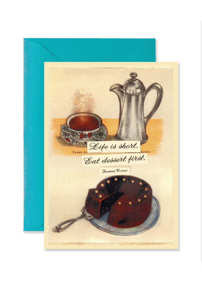 Eat Dessert First Blank A7 Greeting Card