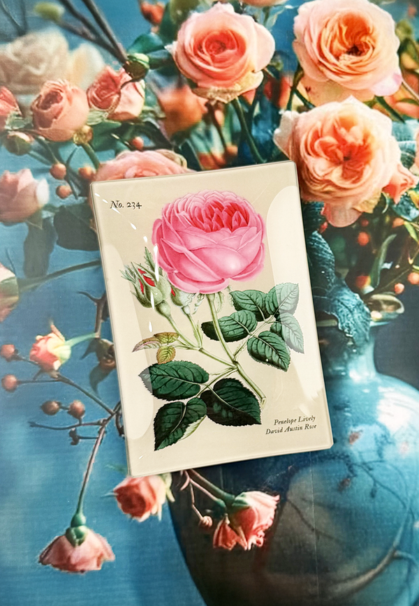 Penelope Pink Rose Decoupage Glass Tray