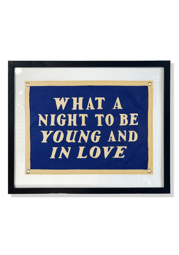 Handcrafted What A Night To Be In Love Cut-And-Sewn Wool Felt Flag