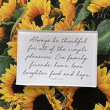 Always Be Thankful For All Of The Simple Pleasures Decoupage Glass Tray - Wholesale Ben's Garden 