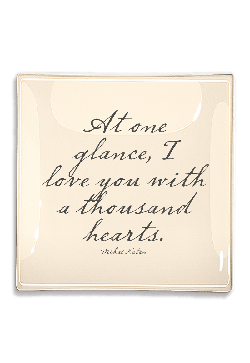 At One Glance, I Love You Decoupage Glass Tray - Wholesale Ben's Garden 