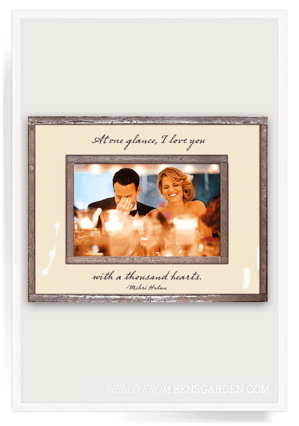 Bensgarden.com | At One Glance, I Love You With A Thousand Hearts Copper & Glass Photo Frame - Bensgarden.com