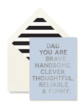 Dad You Are Brave Greeting Card, Single Blank Signature Card
