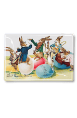 Best Easter Wishes Bunny Party Decoupage Glass Tray - Wholesale Ben's Garden 
