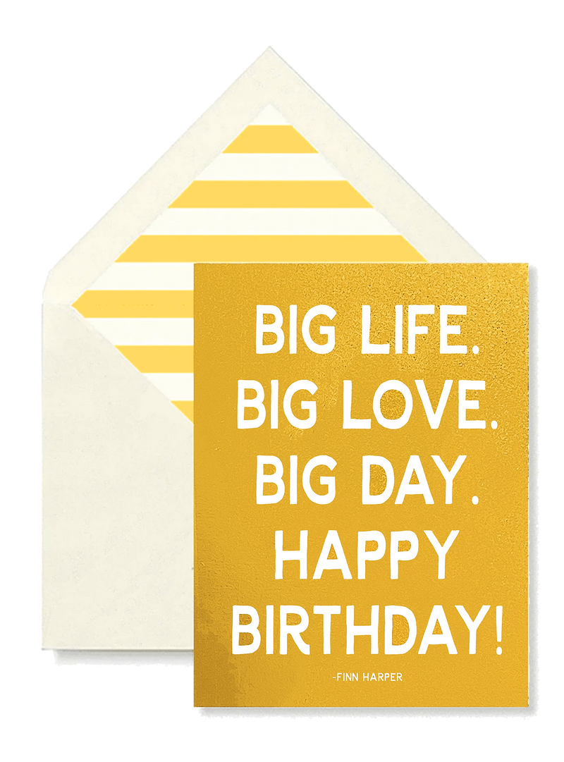 Min. Case Pack // Big Life. Big Love. Big Day. Happy Birthday. Greeting Card, Single Folded Signature Card