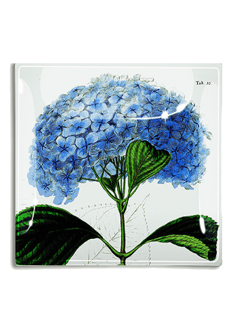 Blue Hydrangea Decoupage Glass Tray - Wholesale Ben's Garden 