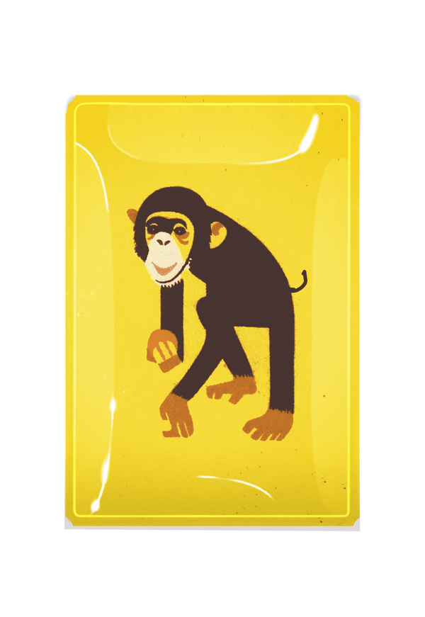 Bensgarden.com | Bobo The Friendly Monkey Decoupage Glass Tray - Bensgarden.com