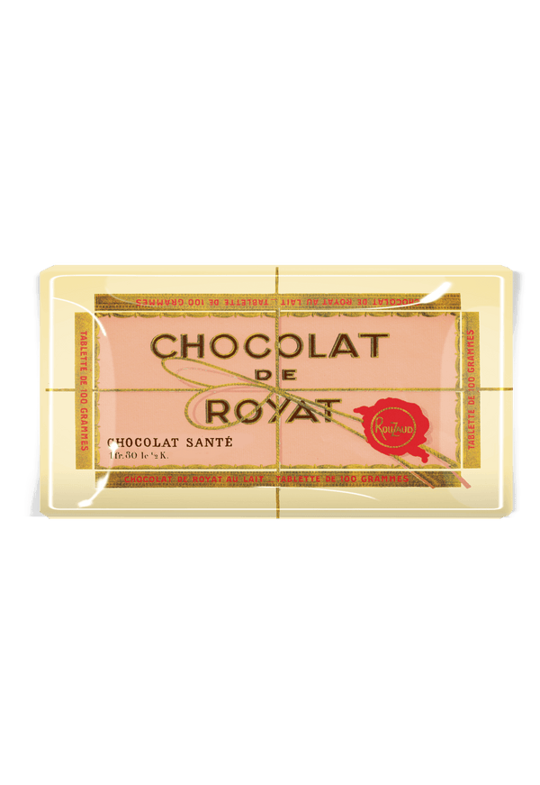 Chocolat de Royat French Chocolate Bar 4"x 9" Decoupage Glass Tray