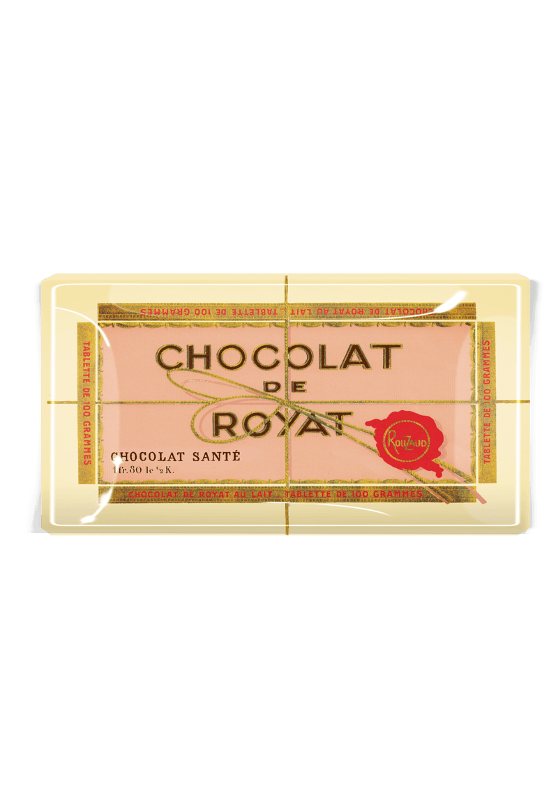 Chocolat de Royat French Chocolate Bar 4"x 9" Decoupage Glass Tray