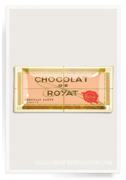 Bensgarden.com | Chocolat de Royat French Chocolate Bar Decoupage Glass Tray - Bensgarden.com