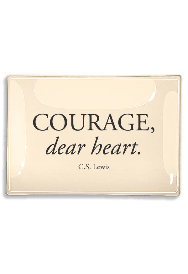Courage, Dear Heart Decoupage Glass Tray - Wholesale Ben's Garden 