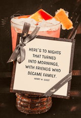 Here's to Nights Turned Into Mornings Copper & Glass Coasters, Set/4