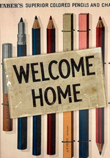 Welcome Home Parchment Decoupage Glass Tray
