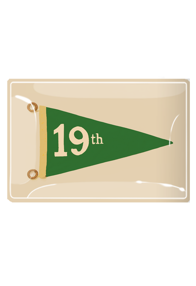 Hole No. 19 Golf Decoupage Glass Tray