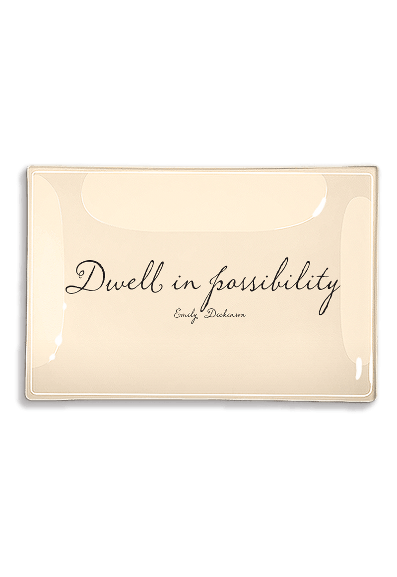 Dwell In Possibility Decoupage Glass Tray - Wholesale Ben's Garden 