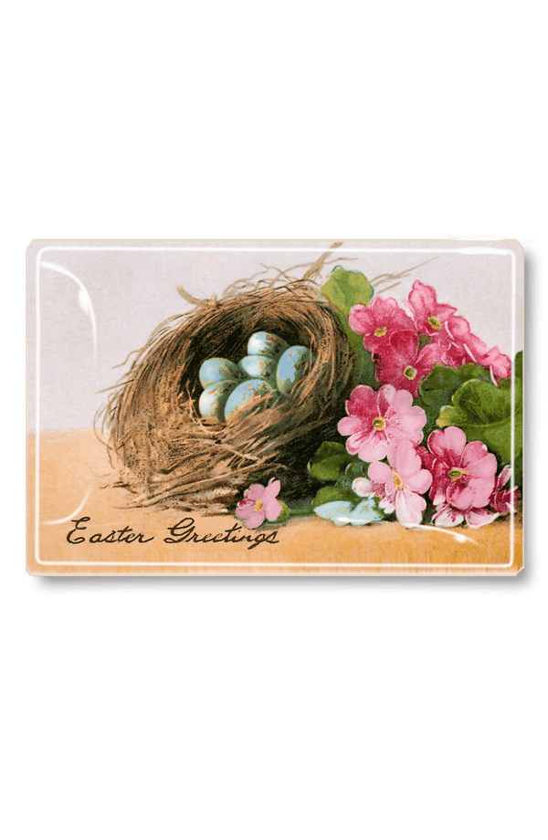 Easter Greetings Robin's Egg Nest Decoupage Glass Tray - Wholesale Ben's Garden 
