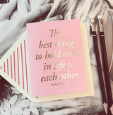 The Best Thing to Hold Pink Greeting Card, Single Folded Car