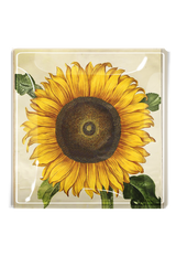 Bright Sunflower Decoupage Glass Tray