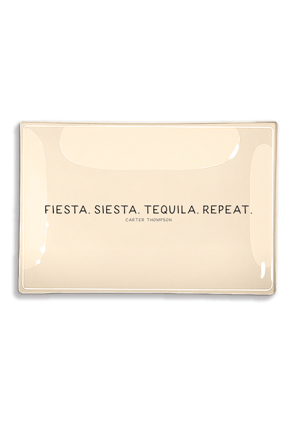 Fiesta. Siesta. Tequila. Repeat. Decoupage Glass Tray - Wholesale Ben's Garden 