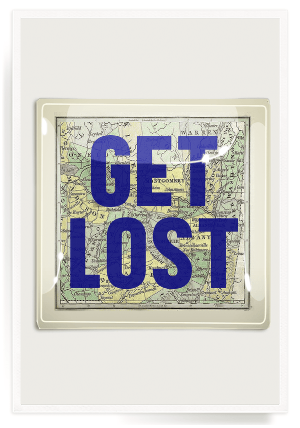 Bensgarden.com | Get Lost Decoupage Glass Tray - Bensgarden.com