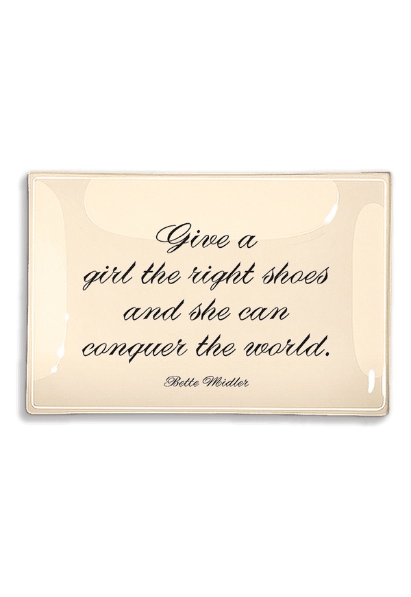 Give A Girl The Right Shoes Decoupage Glass Tray