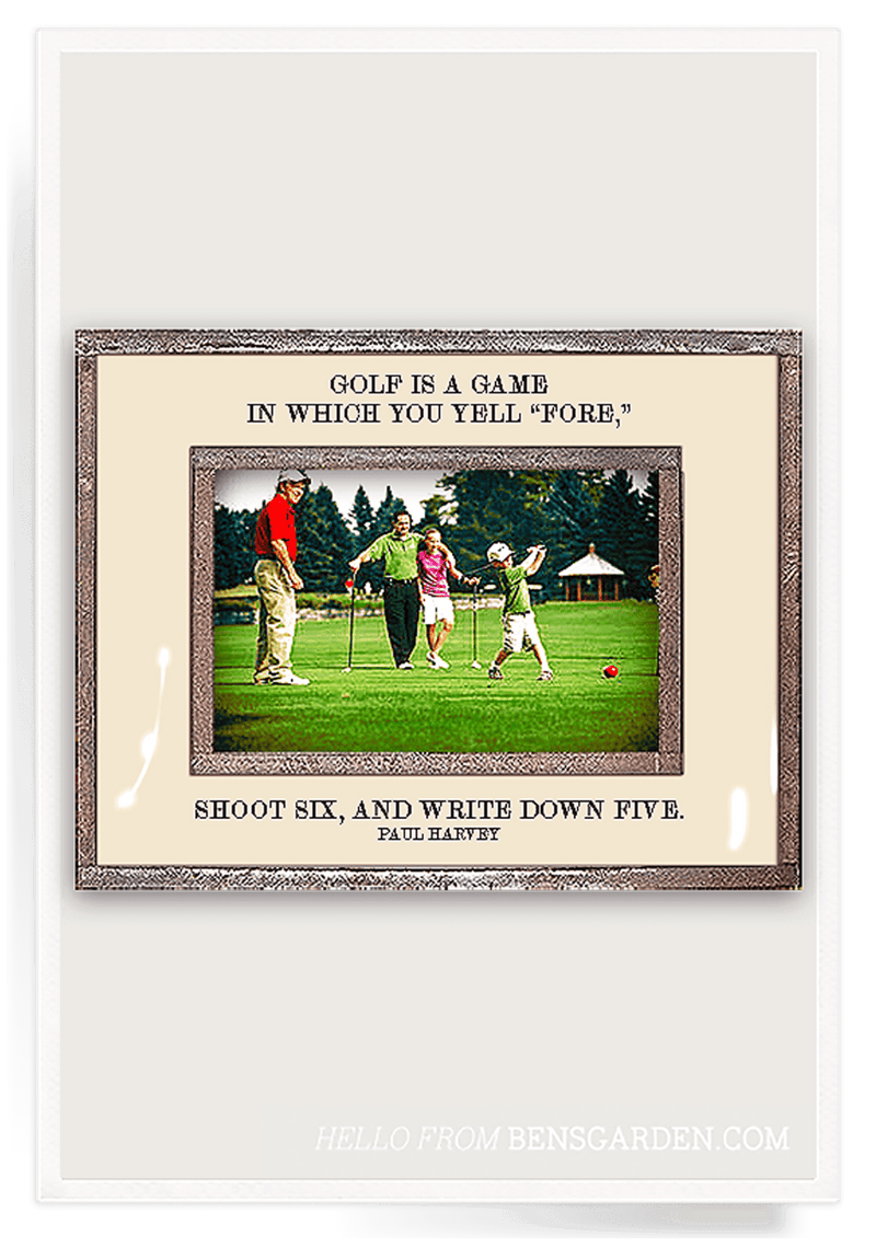 Bensgarden.com | Golf Is A Game In Which You Yell "Fore" Copper & Glass Photo Frame - Bensgarden.com