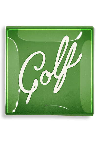 Golf Script Decoupage Glass Tray - Wholesale Ben's Garden 