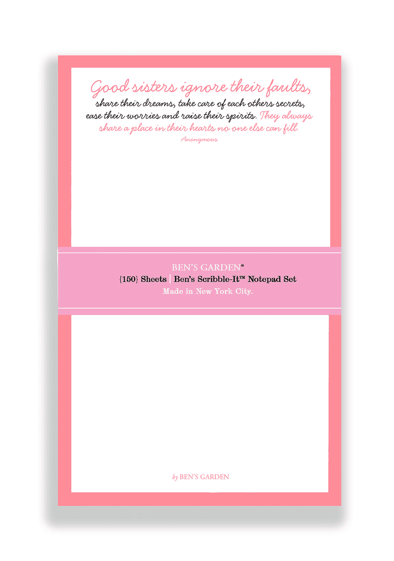 Bensgarden.com | Good Sisters Scribble Notepad Set Of 3 - Bensgarden.com