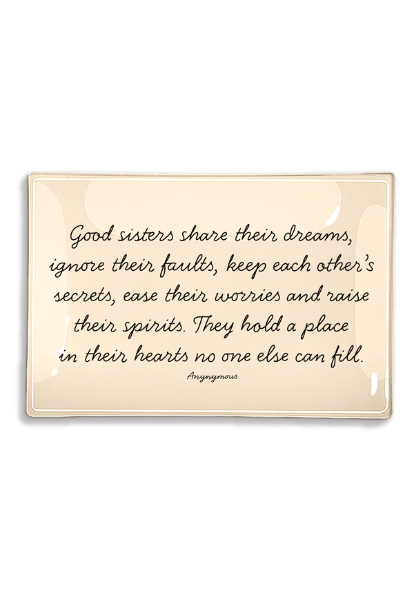 Good Sisters Share Their Dreams Decoupage Glass Tray - Wholesale Ben's Garden 