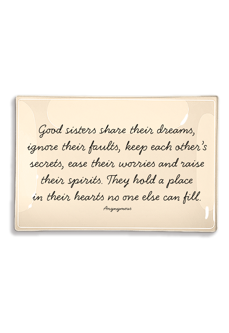 Good Sisters Share Their Dreams Decoupage Glass Tray - Wholesale Ben's Garden 