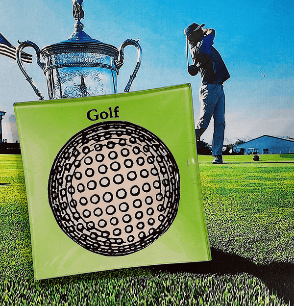 Hole In One Golf Ball Decoupage Glass Tray - Wholesale Ben's Garden 