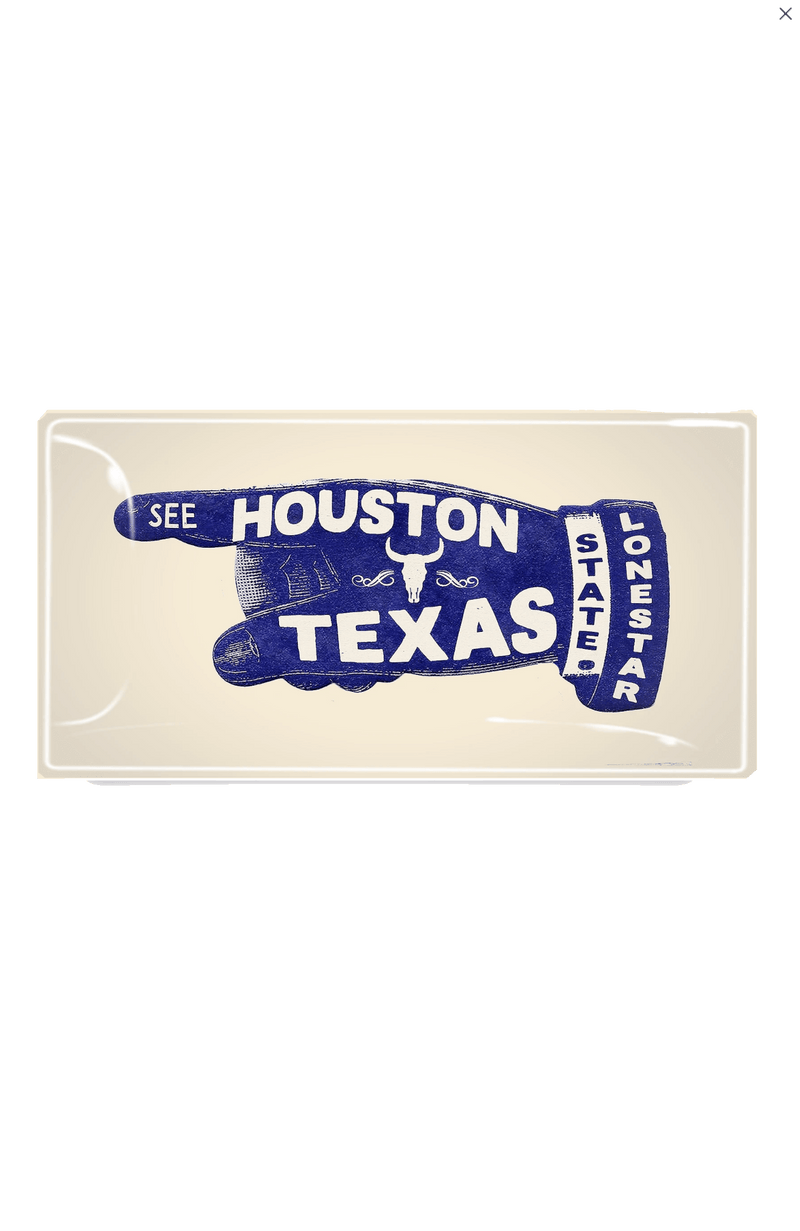 Houston Texas Going My Way Decoupage Glass Tray - Wholesale Ben's Garden 