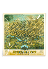 Houston, Texas Vintage Map Decoupage Glass Tray - Wholesale Ben's Garden 