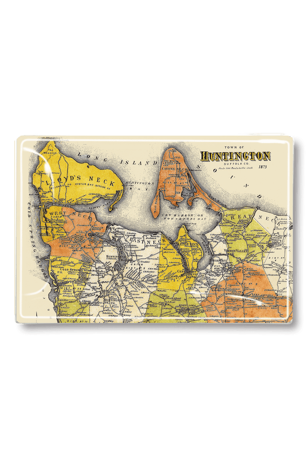 Huntington Estate, Long Island Estate Map Decoupage Glass Tray - Wholesale Ben's Garden 
