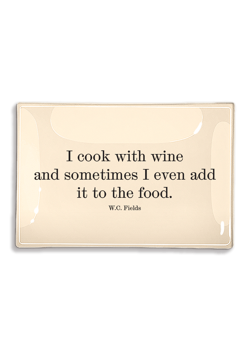 I Cook With Wine Decoupage Glass Tray - Wholesale Ben's Garden 