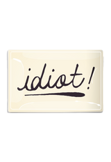 Idiot! Script Decoupage Glass Tray