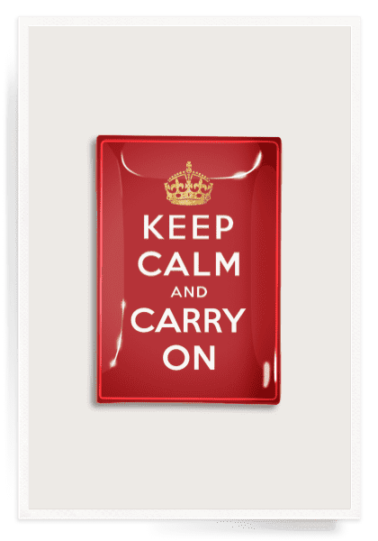 Bensgarden.com | Keep Calm And Carry On Decoupage Glass Tray: Today - Bensgarden.com