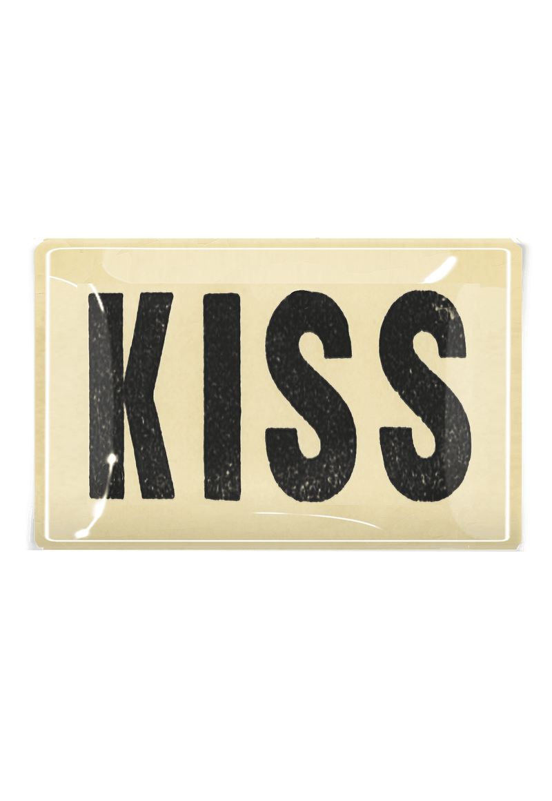 Kiss Typeface Decoupage Glass Tray