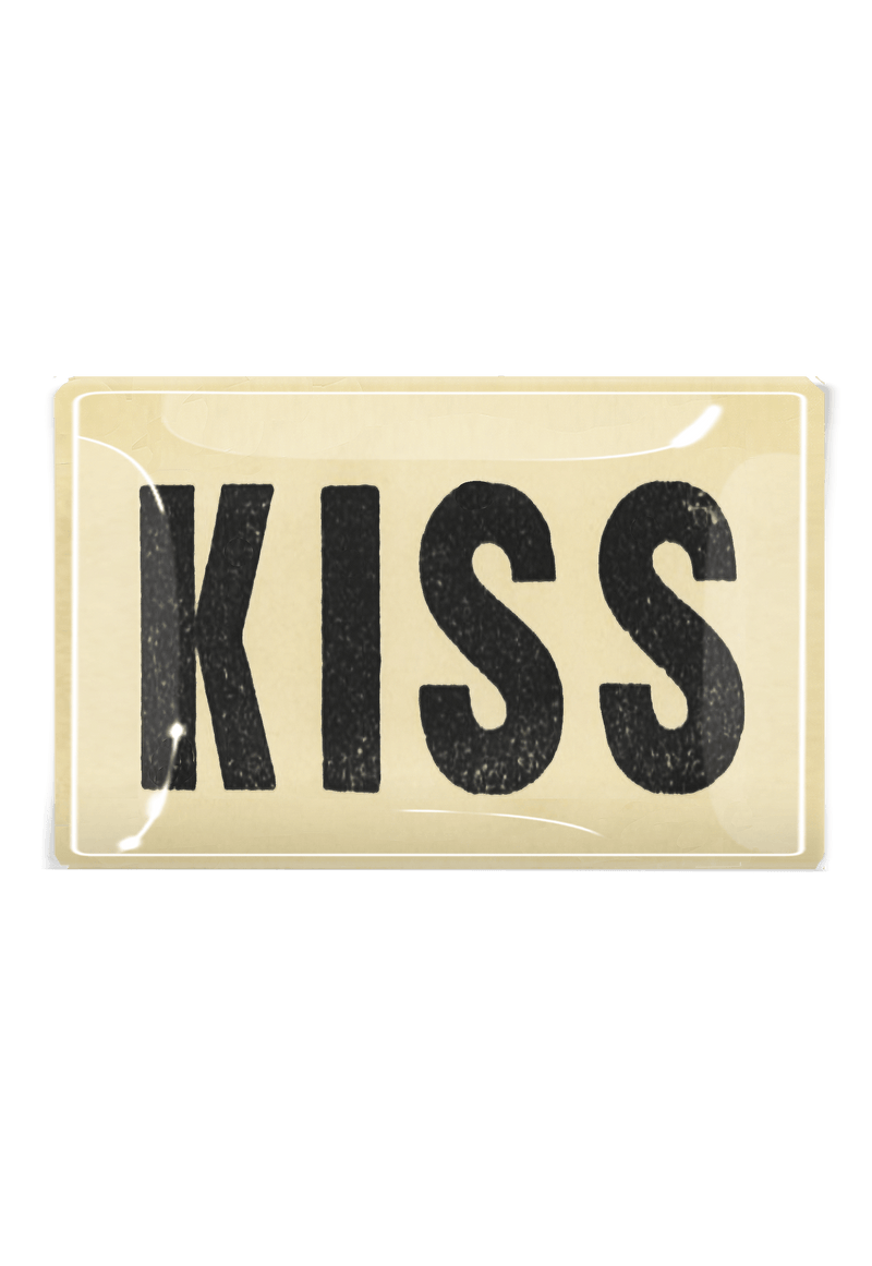 Kiss Typeface Decoupage Glass Tray - Wholesale Ben's Garden 