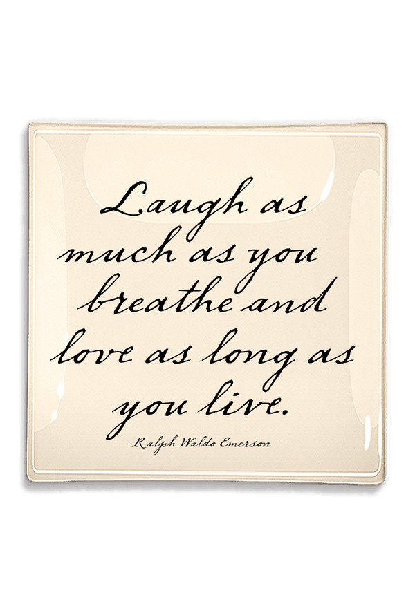 Laugh As Much As You Love Decoupage Glass Tray - Wholesale Ben's Garden 