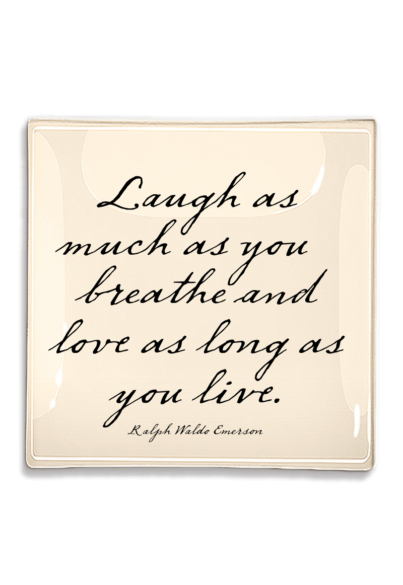 Laugh As Much As You Love Decoupage Glass Tray - Wholesale Ben's Garden 