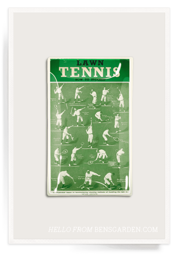 Bensgarden.com | Lawn Tennis Deecoupage Glass Tray - Bensgarden.com