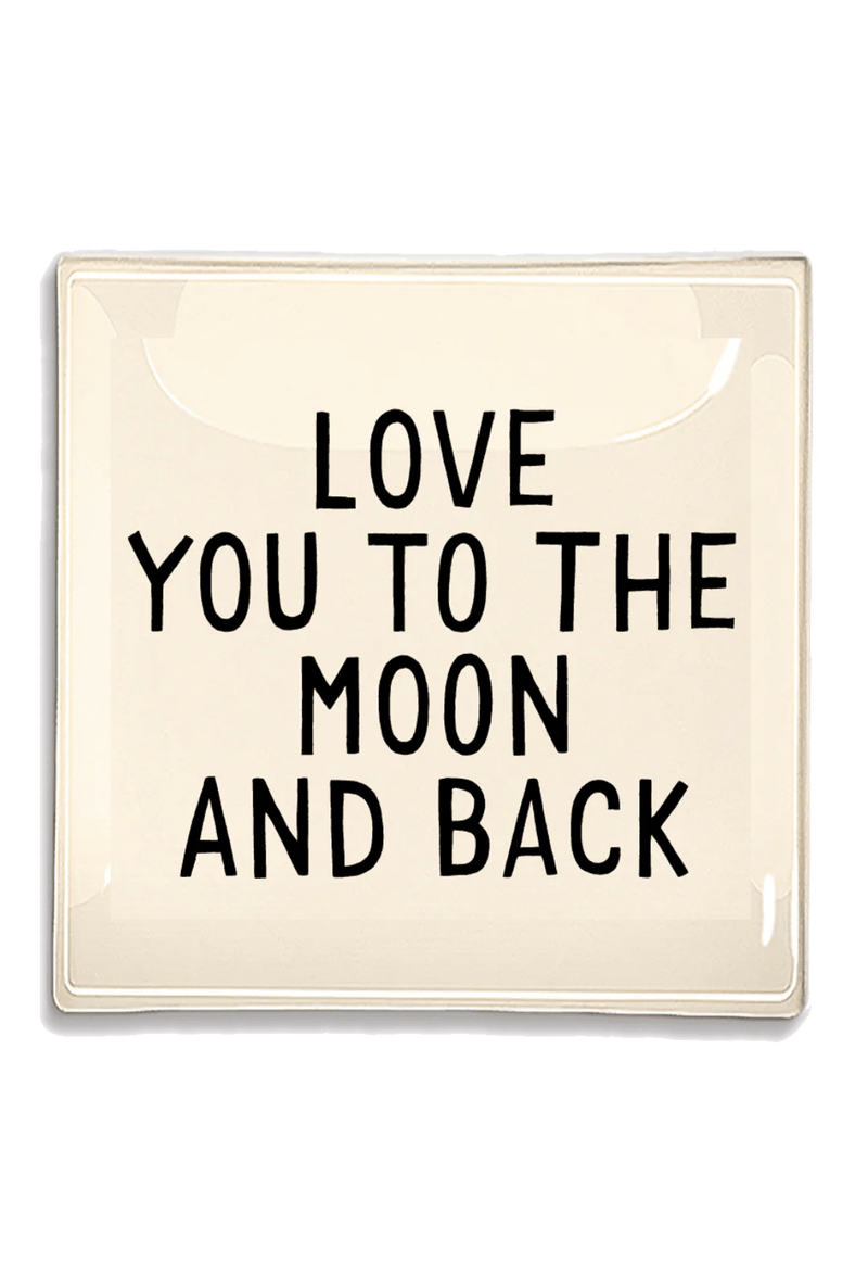 Love You To The Moon Decoupage Glass Tray - Wholesale Ben's Garden 