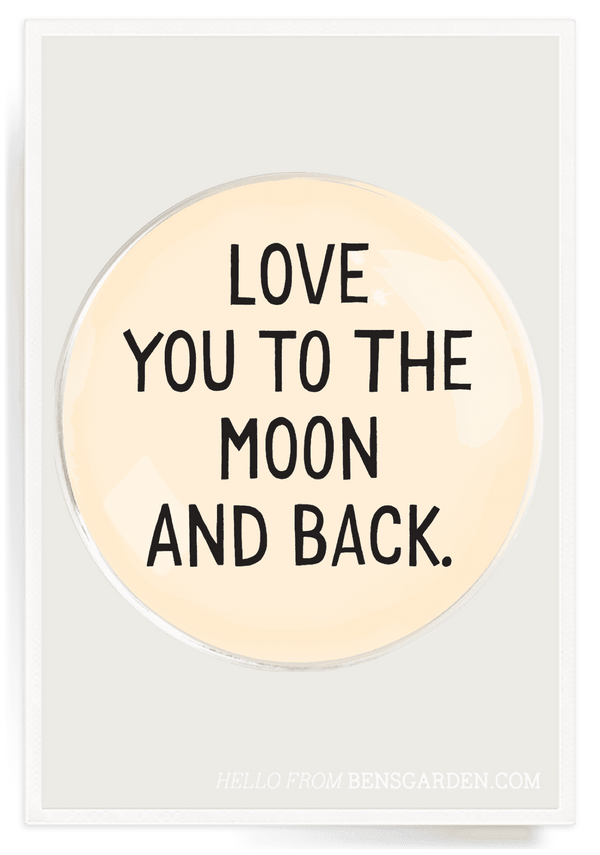 Bensgarden.com | Love You To The Moon Round Decoupage Glass Tray - Bensgarden.com