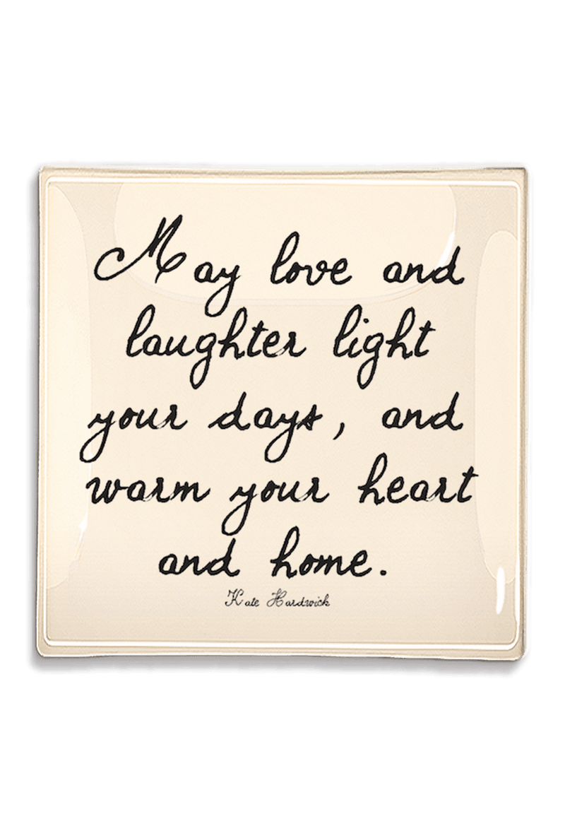 May Love And Laughter Light Decoupage Glass Tray - Wholesale Ben's Garden 