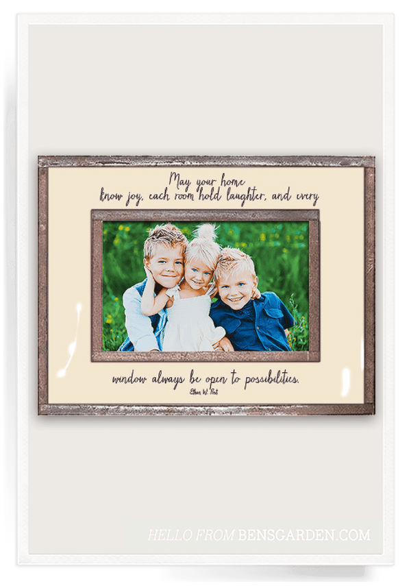 Bensgarden.com | May Your Home Have Joy Copper & Glass Photo Frame - Bensgarden.com